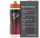 Gatorade Water Bottle Nfl Non-slip Squeeze Bottles 30 Fl Oz  atl Falcons 
