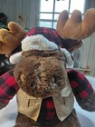 Dan Dee Collectors Choice Plush Moose Buffalo Plaid Trapper Hat Vest 26 Inch Nwt