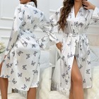 Women s Satin Robes Lingerie Sexy Soft Sleepwear Kimono Robe Long Nightgown Us