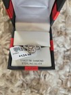1 10 Ct Tw J-13 Sterling Silver Size 7 Ring Halo Accents