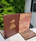 Rare Louis L amour Collection Bookends Set Brown Leatherette Original Book End