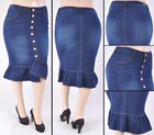 Women Stretch Denim Long Skirt Calf Length Size  l  Various Design