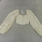 For Love And Lemons Top Womens Xs Cream Floral Crop Janet Corset Coquette