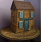 Vintage Wicker Rattan  free Ship   storage Box Basket Hamper Ballet School 