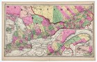 Rare 1887 Canada Quebec - Ontario Map Original  21x12   Lake Huron Stunning 