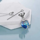 Tree Of Life Heart Crystal Cremation Urn Keepsake Ashes Memorial Necklace