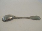 Antique Coin Silver Serving Spoon I Reed   Son Phila Shell Bowl Fiddle 1830-1864