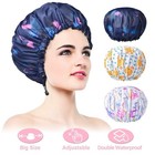 Oversized Adjustable Waterproof Shower Cap Double Layer Hair Care   Bathing New