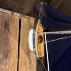 Vintage 1970   s Wooden Sailboat Replica 17   x17    Tall And Long Gorgeous Detail