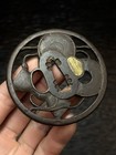 Tsuzumi Taiko Drum Motif Iron Sukashi Tsuba For Koshirae  Edo Antique   447