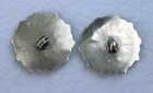 Old Zuni Style Petit Point Turquoise Sterling Silver Buttons Unmarked-a Pair