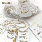 18pcs Muslim Tasbih Prayer Beads Set 99 Glass Pearl Misbaha Eid Ramadan Gift