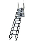 9 18ft Black Mg-al Alloy Side-mounted Loft Wall Ladder Stairs Pull Down Stairs