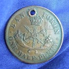 1854 Upper Canada Antique Uk Queen Victoria Half Penny Bank Token Coin