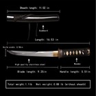 16 5in Mini Samurai Sword japanese Small Sword 1045 Carbon Steel black Sword