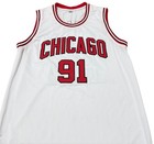 Chicago Dennis Rodman Autographed Pro Style White Jersey Jsa Authenticated
