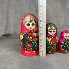 Vintage Russian Nesting Dolls 5-pc Set Matryoshka Hand-painted Wooden Decor
