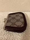 Vintage Gucci Coin Purse Brown Monogram Gg Logo Pvc Leather