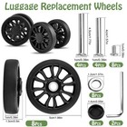 8 Pcs Luggage Wheel Replacement  50 X 12mm  Double Wheels  Swivel Caster  Kit