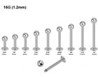 Pair 20g 18g 16g 14g Steel Labret Lip Ring Ear Cartilage Helix Tragus Piercings