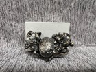 Vintage Silver Tone Ornate Art Nouveau Figural And Floral Belt Buckle For Dress