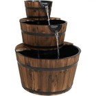 Rustic 3-tier Wooden Fir Barrel-style Water Fountain - 30 In By Sunnydaze