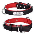 Personalized Dog Collar Engraved Custom Id Tag Pet Name   Number Leather