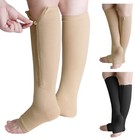 20-30mmhg Nylon Compression Socks W Zipper Support Graduated Stockings Men Women