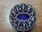 Rare Vintage Art Deco Purple Rhinestone Shoe Clips Saks   Co 