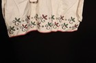 Vintage 1940 s French Beige Embroidered Cotton Apron Small  24   Length Exc Cond