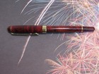 Lot Of 5 Terzetti Pisa Marbled Red Metal  gt Trim Rollerball Pen velvet Pouch