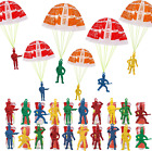 60 Pieces Parachute Toy  Army Men Action Figures Hand Throwing Kids Outdoor Game