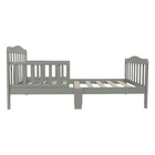 Wooden Baby Toddler Bed Children Bedroom Furniture With Safety Guardrails Gray