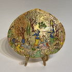 Antique Persian Miniature Hand Painted Mother Of Pearl Shell 19th Century