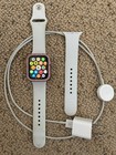 Apple Watch Series 4 44 Mm Silver Aluminum Case White Sport Band