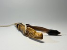 Wolf Totem Halibut Hook  Shell Inlay  Northwest Coast  Pacific Art Design