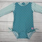 Rufflebutts Long Sleeve One Piece Swimsuit Girls 18-24m Blue Stripes   Dots