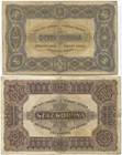 Hungary 1920  50 Korona  P-62   100 Korona P-63  Lot Of 2 Notes  N049