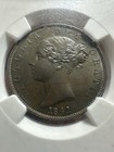 1841 Britain Half Penny 1 2 P Ngc Ms 61 Bn Dfi For Dei Rare Error