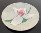 Vtg Norman Brumm Enamel On Copper Plate 4 7 8  Water Lilly Flowers Signed
