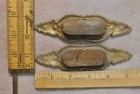 Pair Antique Rococo Style Window Lift Handles Cast Brass Bronze Ornate Nouveau