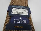 Stafford Men s Tie Brown Geometric 3 25  Wide 100  Silk Necktie Neckwear Tie Nwt