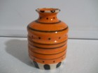Vintage Kmm Vase  Euc  3 3 4  Tall  Orange black white
