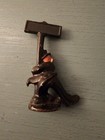 Antique 1940 s Barware  Cast Iron Bottle Opener Drunk On Streetpole-very Good