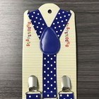 Royal Blue Polka Dot Clip-on Suspender For Kid s Toddlers Boys Girls Infant 