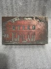 Vintage Antique Letterpress Printing Block Historic Colonial House