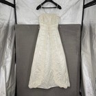 Aspeed Ivory Satin Lace Beaded Sleeveless Formal Gown Wedding Dress Size M