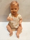 Rare Antique Vintage 9    Celluloid Baby Doll Eagle Head Mark Brown Hair Blue Eyes