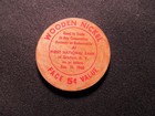 1960 Groton  New York Wooden Nickel Token - Groton Ny Centennial Wooden Coin