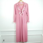 Vintage Small Robe Pink Lace Ruffle Collar Coquette Dollette Retro Dainty Long